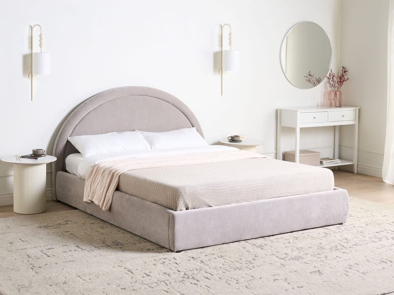 Dobbeltseng Mouzon 160x200 cm - Taupe - Møbler - Senger - Sengeramme & sengestamme