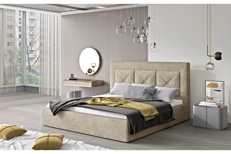 Ecloe Sengeramme 180x200 cm - Beige - Sengeramme & sengestamme