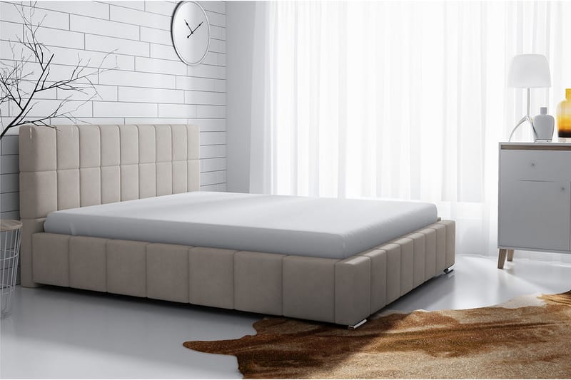 Elverum Seng 160x200 - Beige - Møbler - Senger - Sengeramme & sengestamme