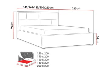 Falskog Seng 120x200 cm Metallramme - Svart - Møbler - Senger - Sengeramme & sengestamme