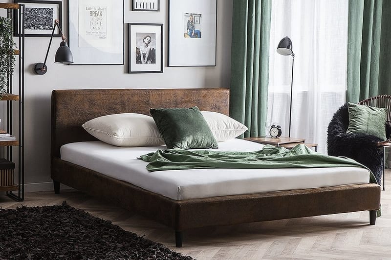 Fitou Dobbeltseng 180 | 200 cm - Brun - Møbler - Senger - Sengeramme & sengestamme