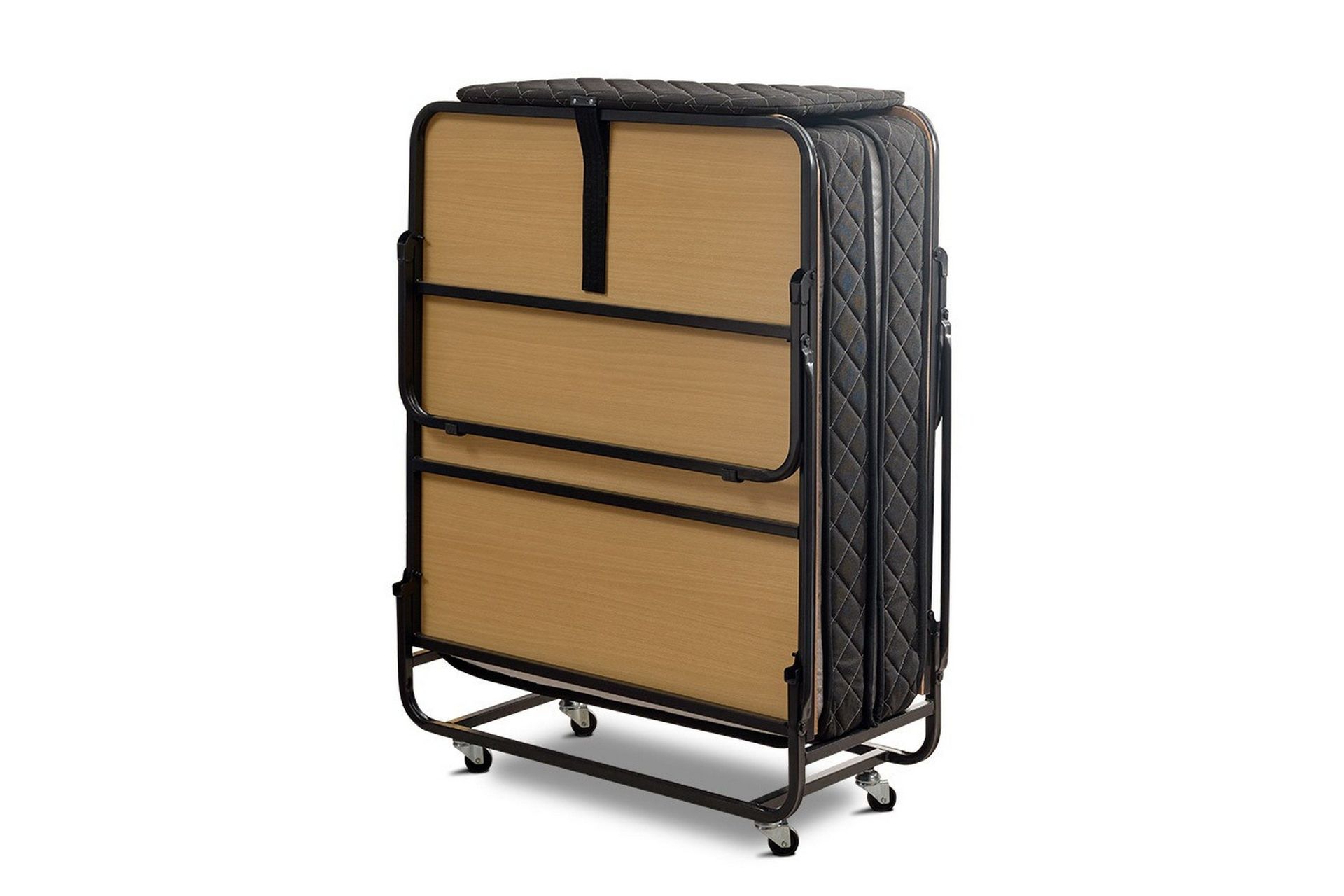 Folding Bed Hvit\|Svart - Svart/Natur