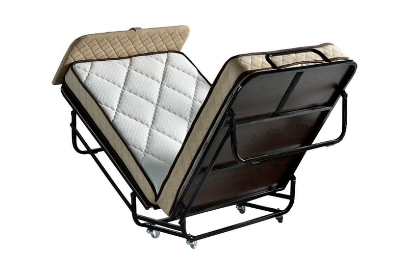 Folding Bed Hvit|Svart - Sengeramme & sengestamme - Sammenleggbar seng
