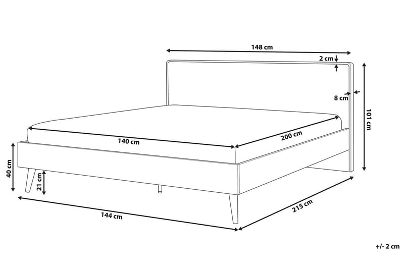 Furbish Kontinentalseng 140x200 - Tre/Natur - Sengeramme & sengestamme