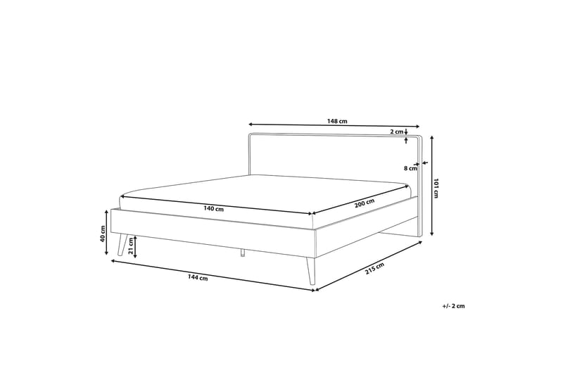Furbish Kontinentalseng med LED 140x200 - Tre/Natur - Møbler - Senger - Sengeramme & sengestamme