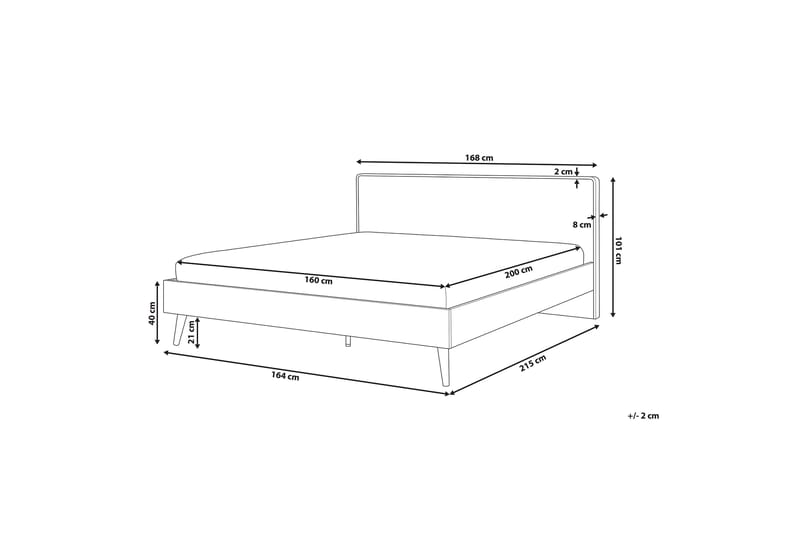 Furbish Kontinentalseng med LED 160x200 - Tre/Natur - Møbler - Senger - Sengeramme & sengestamme