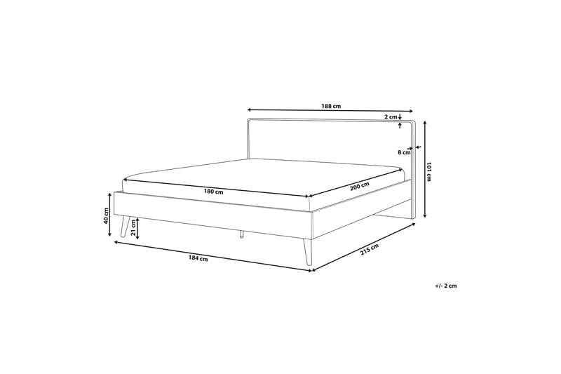 Furbish Kontinentalseng med LED 180x200 - Tre/Natur - Møbler - Senger - Sengeramme & sengestamme