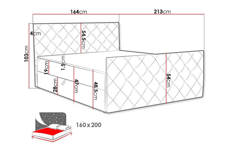 Hattie Sengeramme 160x200 cm - Beige - Sengeramme & sengestamme