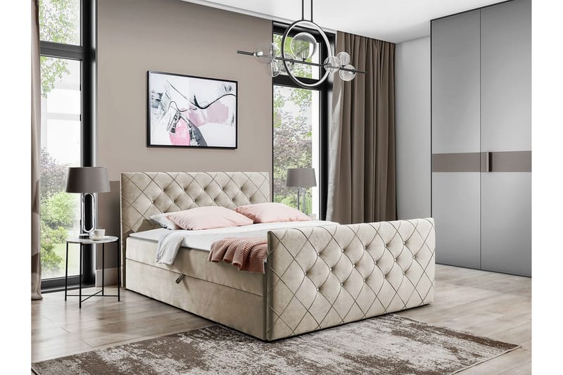 Hattie Sengeramme 180x200 cm - Beige/Lys Beige - Møbler - Senger - Sengeramme & sengestamme