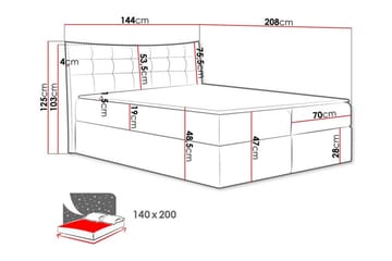 Hayton Sengepakke 140x200 cm i Fløyel med Oppbevaring + Sengegavl + Overmadrass - Svart - Møbler - Senger - Sengeramme & sengestamme