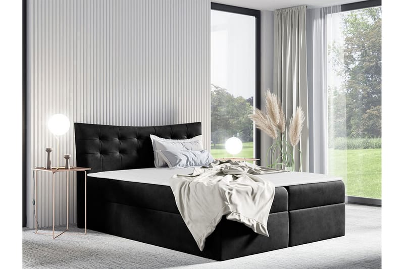 Hayton Sengeramme 160x200 cm - Svart - Møbler - Senger - Sengeramme & sengestamme