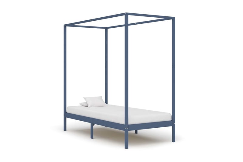 Himmelsengeramme heltre furu grå 100x200 cm - Møbler - Senger - Sengeramme & sengestamme