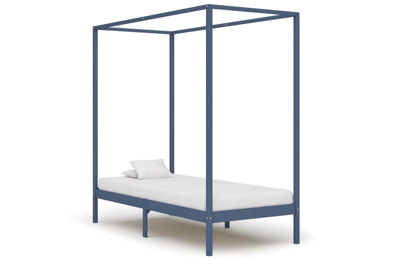 Himmelsengeramme heltre furu grå 90x200 cm - Møbler - Senger - Sengeramme & sengestamme