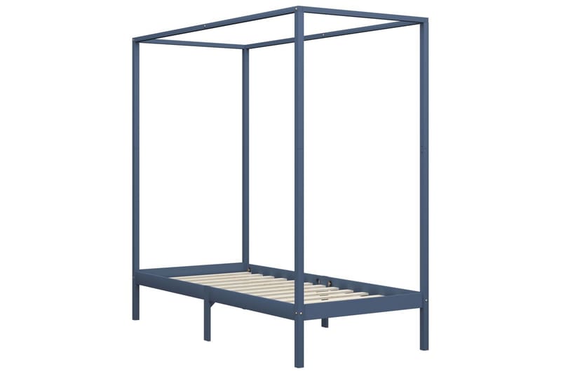 Himmelsengeramme heltre furu grå 90x200 cm - Møbler - Senger - Sengeramme & sengestamme