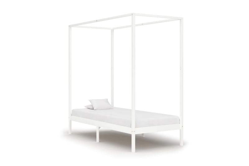 Himmelsengeramme heltre furu hvit 90x200 cm - Møbler - Senger - Sengeramme & sengestamme