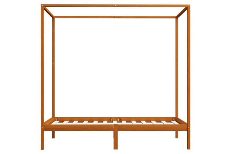 Himmelsengeramme honningbrun heltre furu 120x200 cm - Møbler - Senger - Sengeramme & sengestamme
