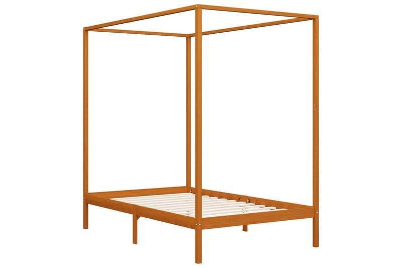 Himmelsengeramme honningbrun heltre furu 120x200 cm - Møbler - Senger - Sengeramme & sengestamme