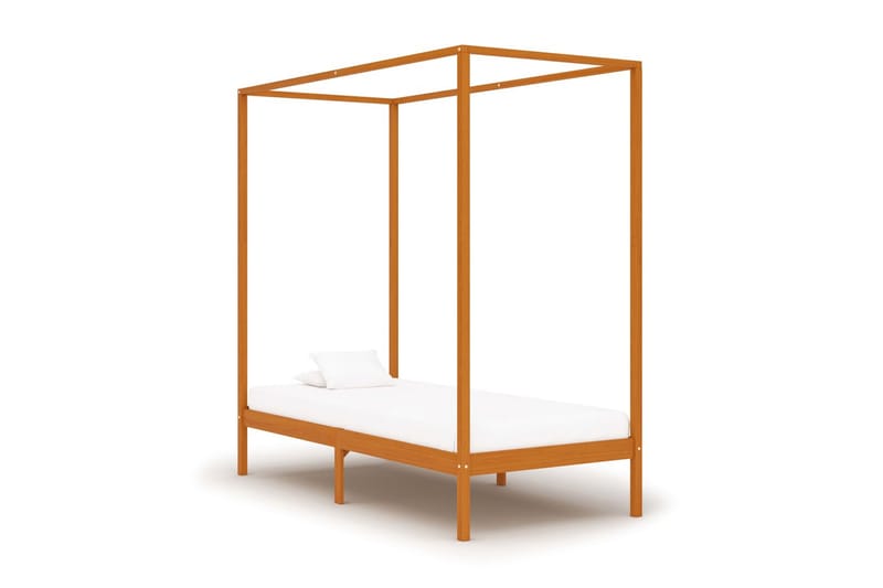 Himmelsengeramme honningbrun heltre furu 90x200 cm - Møbler - Senger - Sengeramme & sengestamme