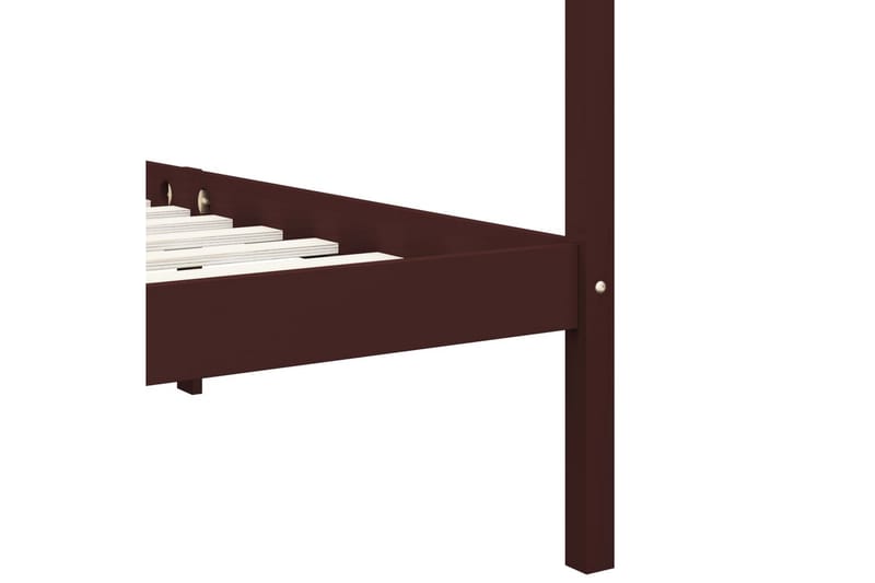 Himmelsengeramme mørkebrun heltre furu 100x200 cm - Møbler - Senger - Sengeramme & sengestamme