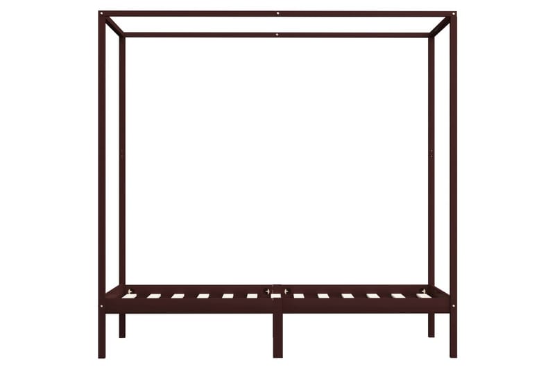 Himmelsengeramme mørkebrun heltre furu 100x200 cm - Møbler - Senger - Sengeramme & sengestamme