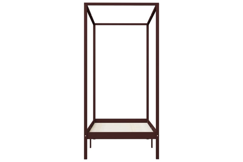 Himmelsengeramme mørkebrun heltre furu 100x200 cm - Møbler - Senger - Sengeramme & sengestamme