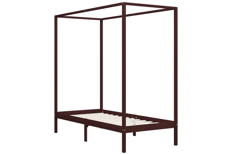 Himmelsengeramme mørkebrun heltre furu 100x200 cm - Møbler - Senger - Sengeramme & sengestamme