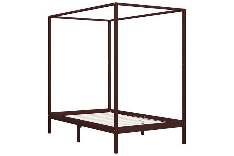 Himmelsengeramme mørkebrun heltre furu 120x200 cm - Møbler - Senger - Sengeramme & sengestamme