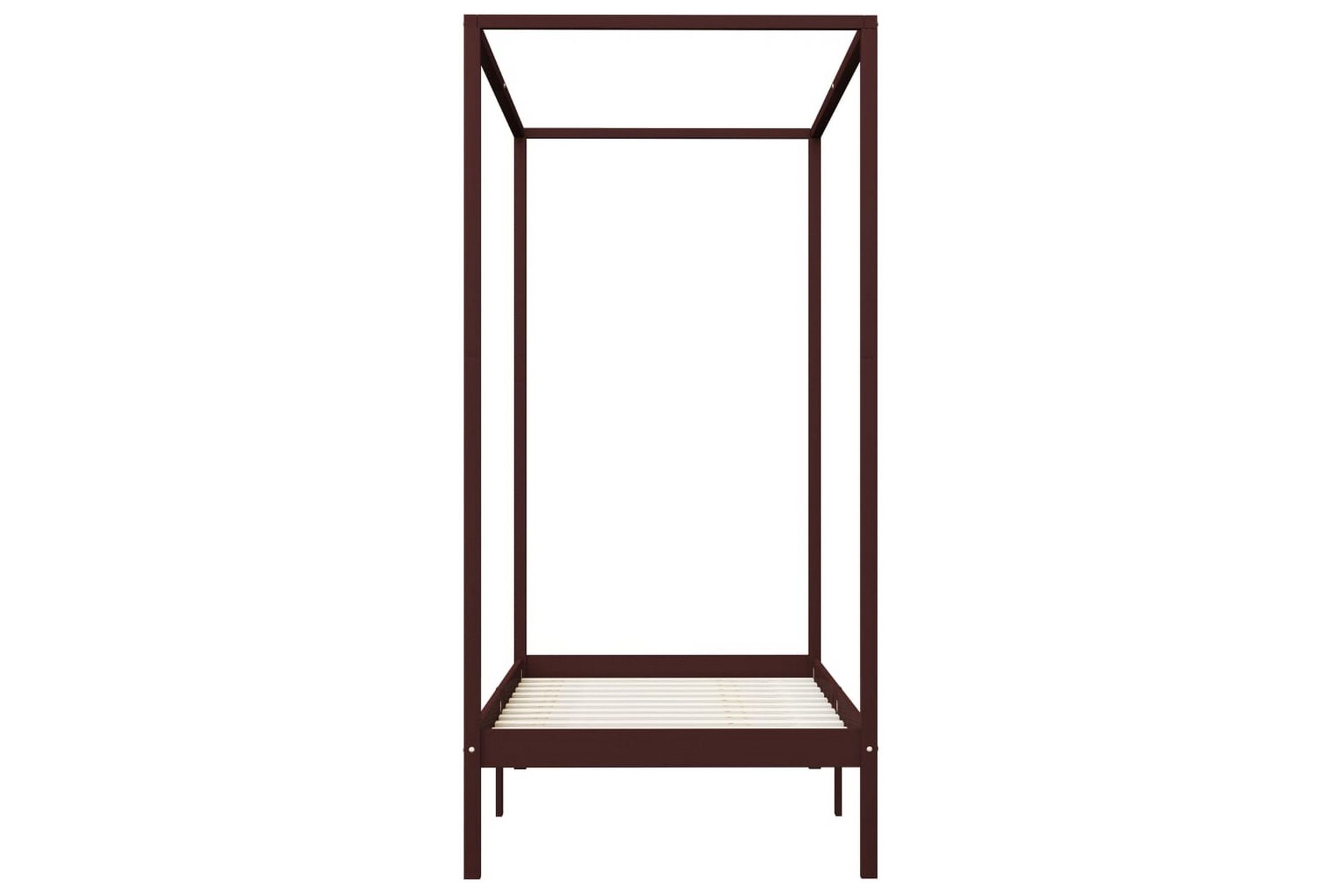 Himmelsengeramme mørkebrun heltre furu 90x200 cm - Møbler - Senger - Sengeramme & sengestamme