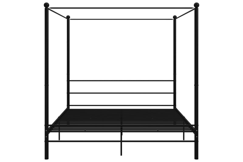 Himmelsengeramme svart metall 200x200 cm - Svart - Møbler - Senger - Sengeramme & sengestamme