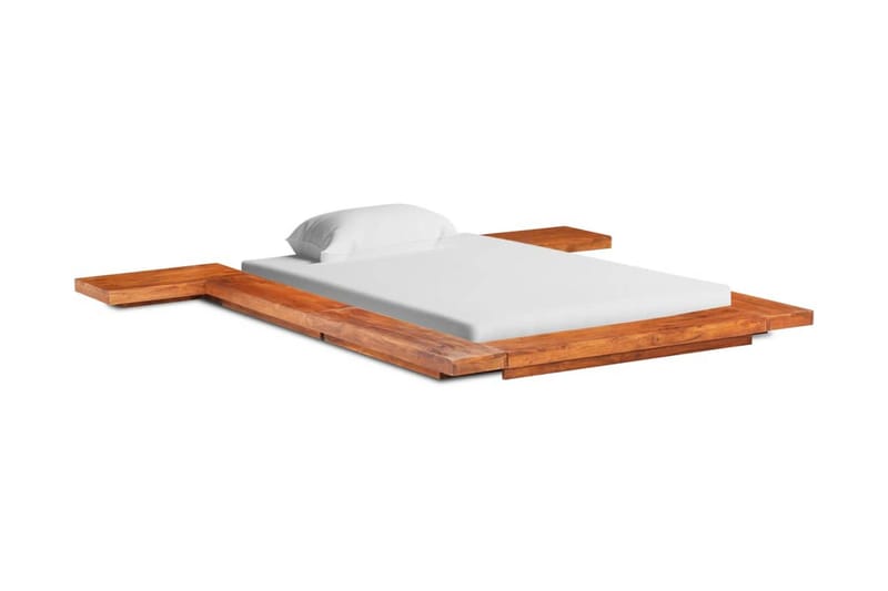 Japansk sengeramme heltre akasie 100x200 cm - Brun - Møbler - Senger - Sengeramme & sengestamme