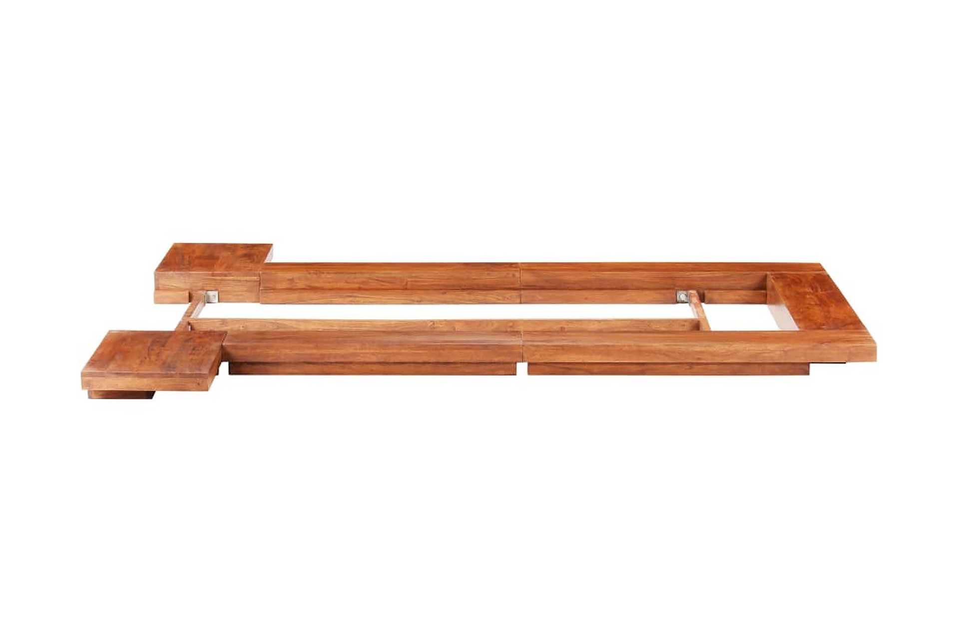 Japansk sengeramme heltre akasie 100x200 cm - Brun - Møbler - Senger - Sengeramme & sengestamme
