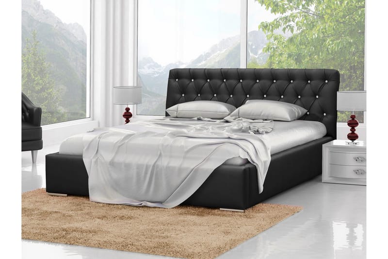 Junkerdal Seng 160x200 - Svart - Møbler - Senger - Sengeramme & sengestamme