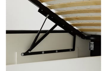 Junkerdal Sengepakke 160x200 cm i Kunstlær med Sengegavl + Overmadrass - Lysegrå - Møbler - Senger - Sengeramme & sengestamme