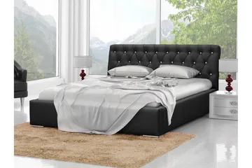 Junkerdal Sengepakke 180x200 cm med Oppbevaring og Sengegavl + Overmadrass - Svart - Møbler - Senger - Sengeramme & sengestamme
