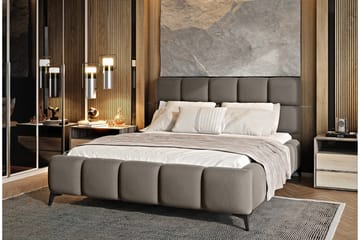Kamble Sengeramme med Oppbevaring 140x200 cm - Beige - Møbler - Senger - Sengeramme & sengestamme