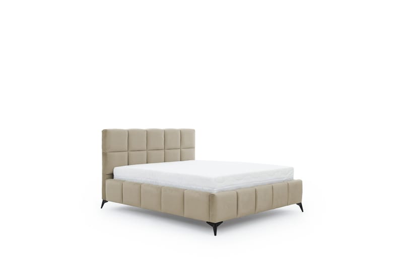 Kamble Sengeramme med Oppbevaring 140x200 cm - Beige - Møbler - Senger - Sengeramme & sengestamme