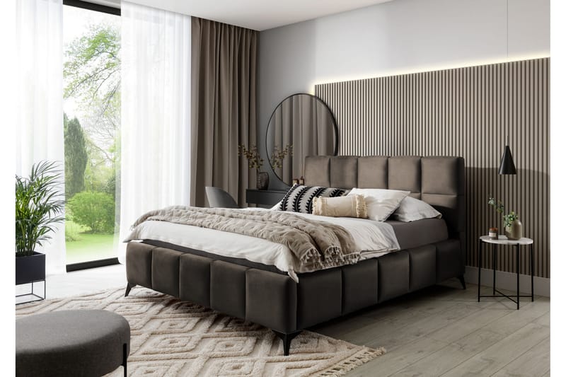 Kamble Sengeramme med Oppbevaring 140x200 cm - Brun - Møbler - Senger - Sengeramme & sengestamme