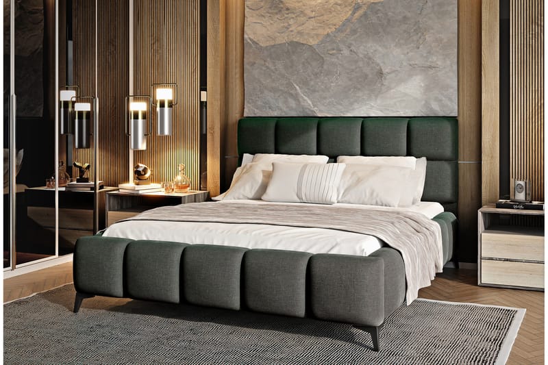 Kamble Sengeramme med Oppbevaring 140x200 cm - Mørkegrå - Møbler - Senger - Sengeramme & sengestamme