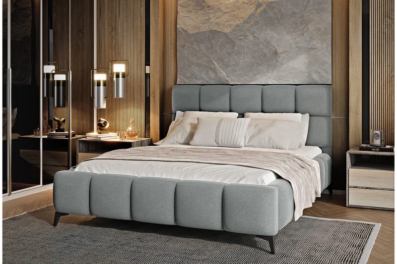Kamble Sengeramme med Oppbevaring 140x200 cm - Mørkegrå - Møbler - Senger - Sengeramme & sengestamme