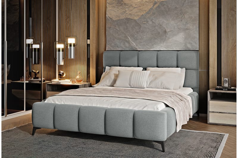 Kamble Sengeramme med Oppbevaring 140x200 cm - Mørkegrå - Møbler - Senger - Sengeramme & sengestamme