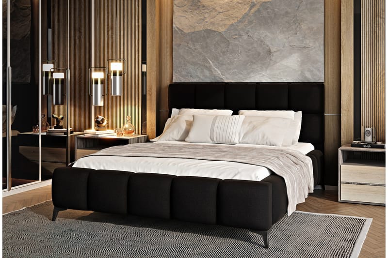Kamble Sengeramme med Oppbevaring 140x200 cm - Svart - Møbler - Senger - Sengeramme & sengestamme