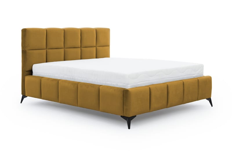 Kamble Sengeramme med Oppbevaring 160x200 cm - Gul - Møbler - Senger - Sengeramme & sengestamme
