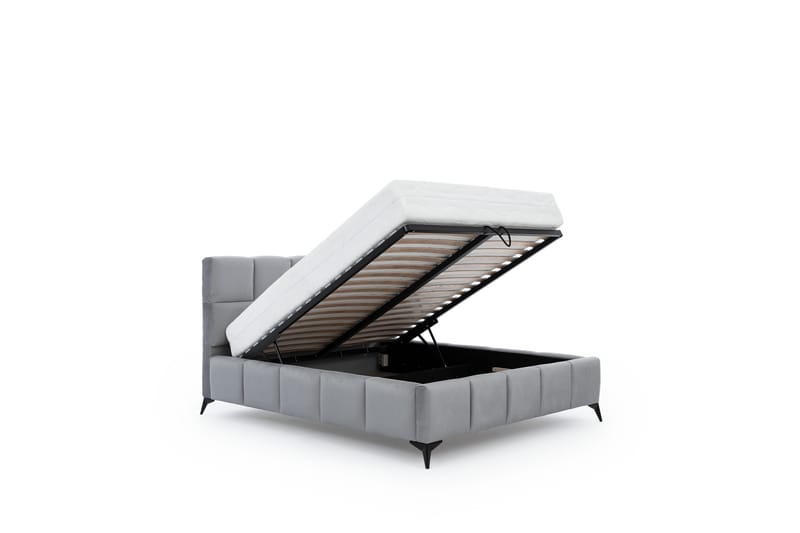 Kamble Sengeramme med Oppbevaring 160x200 cm - Mørkegrå - Sengeramme & sengestamme