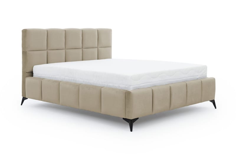 Kamble Sengeramme med Oppbevaring 180x200 cm - Beige - Møbler - Senger - Sengeramme & sengestamme
