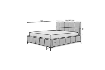 Kamble Sengeramme med Oppbevaring 180x200 cm - Blå - Møbler - Senger - Sengeramme & sengestamme