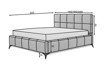 Kamble Sengeramme med Oppbevaring 180x200 cm - Lysegrå - Møbler - Senger - Sengeramme & sengestamme