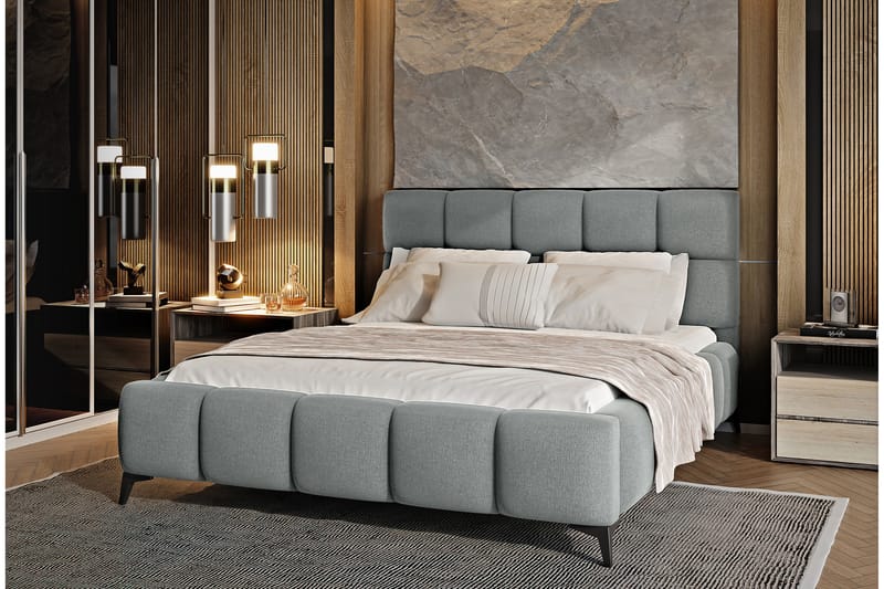 Kamble Sengeramme med Oppbevaring 180x200 cm - Mørkegrå - Møbler - Senger - Sengeramme & sengestamme
