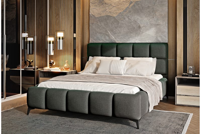 Kamble Sengeramme med Oppbevaring 180x200 cm - Mørkegrå - Møbler - Senger - Sengeramme & sengestamme