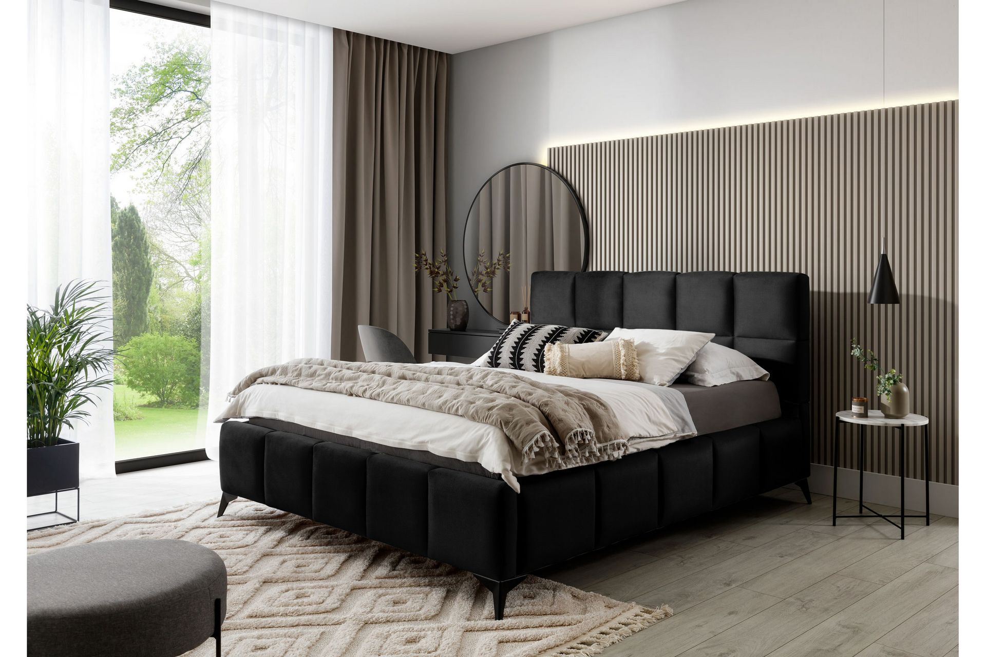 Kamble Sengeramme med Oppbevaring 180x200 cm - Svart - Møbler - Senger - Sengeramme & sengestamme