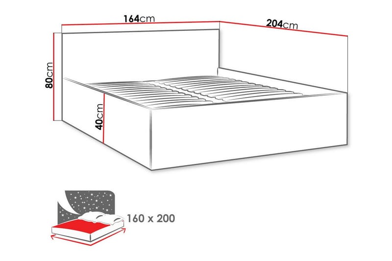 Kintore Sengeramme 160x200 cm - Hvid - Sengeramme & sengestamme